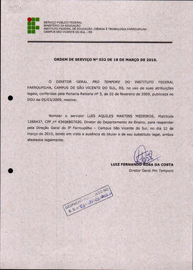 Ordem de Serviço IFFAR\SVS nº 032/2010