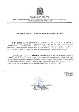 Ordem de Serviço IFFAR\SVS nº 132/2015