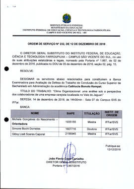 Ordem de Serviço IFFAR\SVS nº 232/2018