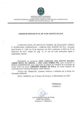 Ordem de Serviço IFFAR\SVS nº 063/2015