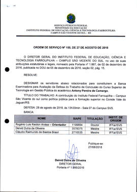 Ordem de Serviço IFFAR\SVS nº 155/2018
