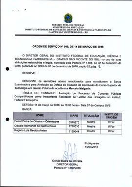 Ordem de Serviço IFFAR\SVS nº 048/2018