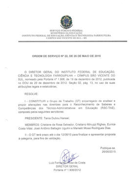 Ordem de Serviço IFFAR\SVS nº 022/2015