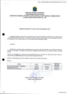 Ordem de Serviço IFFAR/SVS nº 158/2019