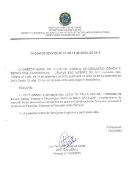 Ordem de Serviço IFFAR\SVS nº 013/2015
