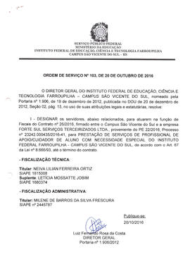Ordem de Serviço IFFAR\SVS nº 103/2016