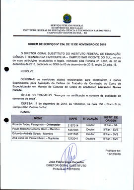 Ordem de Serviço IFFAR\SVS nº 234/2018