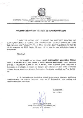 Ordem de Serviço IFFAR\SVS nº 123/2016