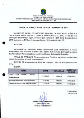 Ordem de Serviço IFFAR\SVS nº 226/2018