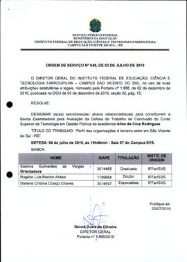 Ordem de Serviço IFFAR/SVS nº 049/2019