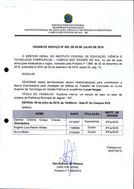 Ordem de Serviço IFFAR/SVS nº 055/2019