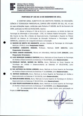 Portaria IFFAR\SVS nº 166/2011