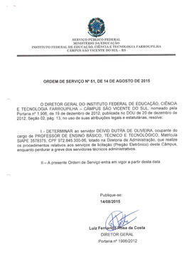 Ordem de Serviço IFFAR\SVS nº 051/2015
