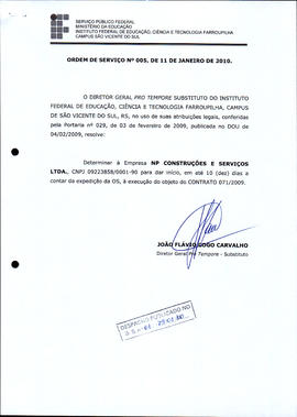 Ordem de Serviço IFFAR\SVS nº 005/2010