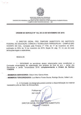 Ordem de Serviço IFFAR\SVS nº 134/2016