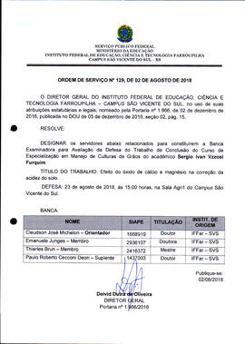 Ordem de Serviço IFFAR\SVS nº 129/2018