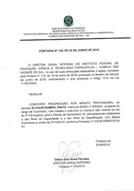 Portaria IFFAR\SVS nº 124/2018