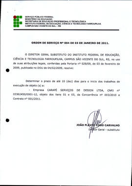 Ordem de Serviço IFFAR\SVS nº 004/2011