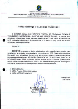 Ordem de Serviço IFFAR/SVS nº 064/2019