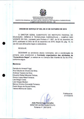 Ordem de Serviço IFFAR/SVS nº 093/2019