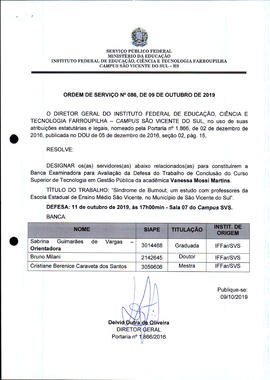 Ordem de Serviço IFFAR/SVS nº 086/2019