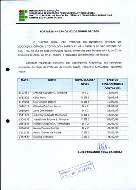 Portaria IFFAR\SVS nº 174/2009