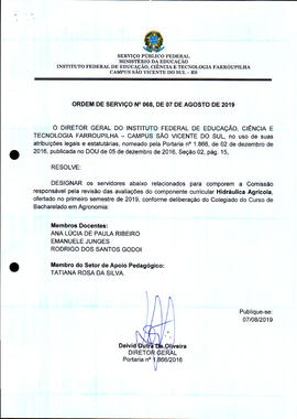 Ordem de Serviço IFFAR/SVS nº 068/2019