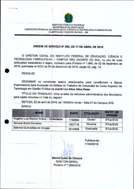 Ordem de Serviço IFFAR\SVS nº 085/2018