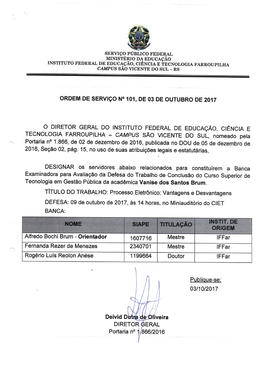 Ordem de Serviço IFFAR\SVS nº 101/2017