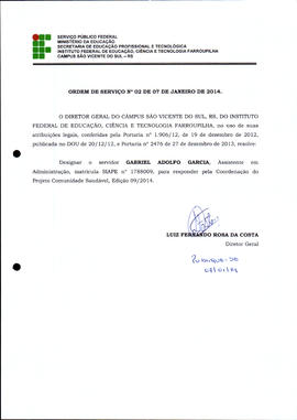 Ordem de Serviço IFFAR\SVS nº 002/2014
