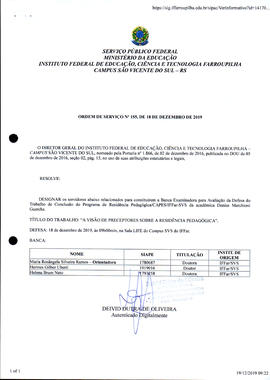 Ordem de Serviço IFFAR/SVS nº 155/2019