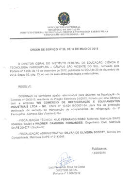 Ordem de Serviço IFFAR\SVS nº 020/2015