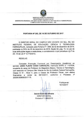 Portaria IFFAR\SVS nº 292/2017