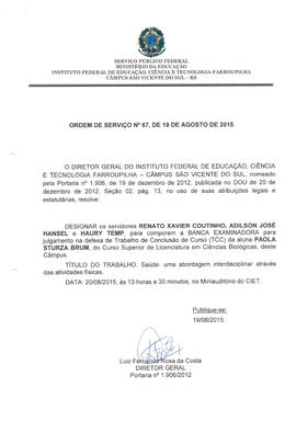 Ordem de Serviço IFFAR\SVS nº 067/2015