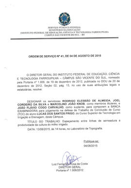 Ordem de Serviço IFFAR\SVS nº 041/2015