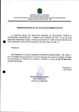 Ordem de Serviço IFFAR\SVS nº 201/2018