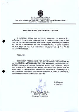 Portaria IFFAR/SVS nº 060/2019