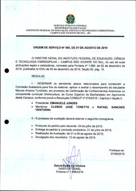 Ordem de Serviço IFFAR/SVS nº 065/2019