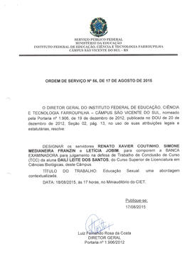 Ordem de Serviço IFFAR\SVS nº 056/2015