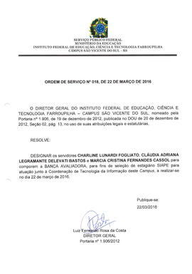 Ordem de Serviço IFFAR\SVS nº 018/2016