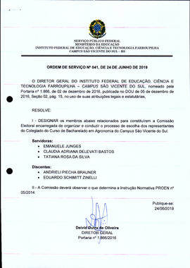 Ordem de Serviço IFFAR/SVS nº 041/2019