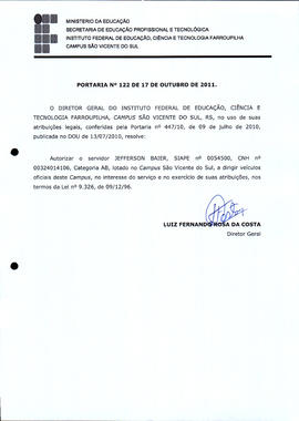 Portaria IFFAR\SVS nº 122/2011