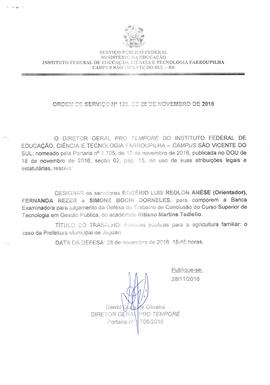Ordem de Serviço IFFAR\SVS nº 126/2016