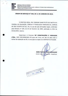 Ordem de Serviço IFFAR\SVS nº 006/2010