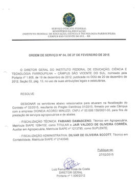 Ordem de Serviço IFFAR\SVS nº 004/2015