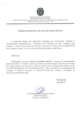 Ordem de Serviço IFFAR\SVS nº 026/2015