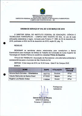 Ordem de Serviço IFFAR\SVS nº 018/2018