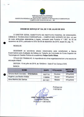 Ordem de Serviço IFFAR\SVS nº 124/2018