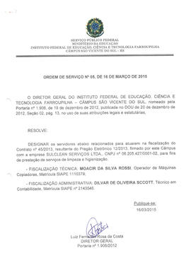 Ordem de Serviço IFFAR\SVS nº 005/2015