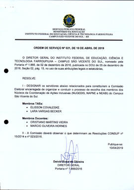 Ordem de Serviço IFFAR/SVS nº 021/2019